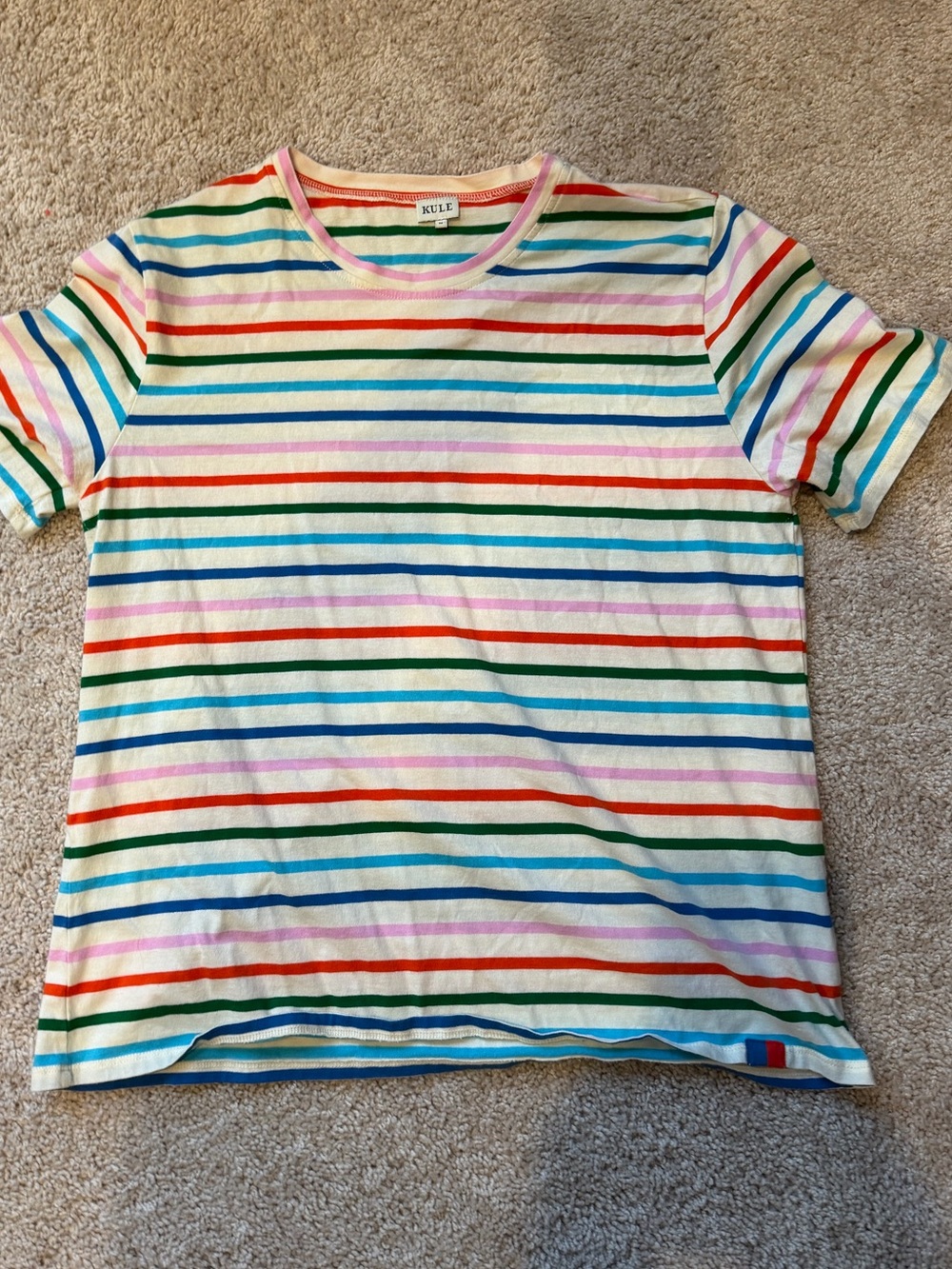KULE Rainbow Striped Tee- size medium